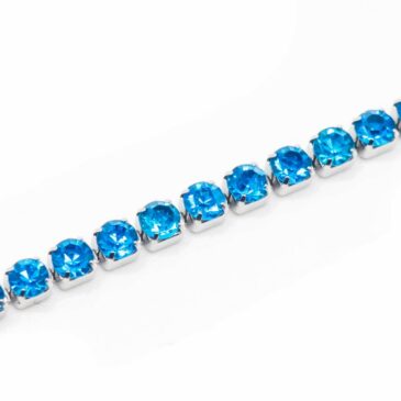 Bracciale morbido in acciaio e zirconi Crystal sapphire