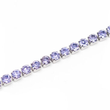 Bracciale morbido in acciaio e zirconi Crystal lavander