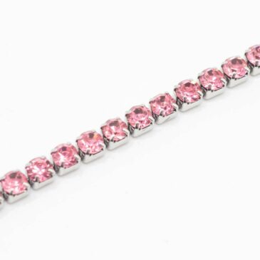 Bracciale morbido in acciaio e zirconi Crystal light rose