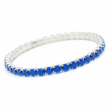 Bracciale elasticizzato in acciaio e zirconi Crystal sapphire