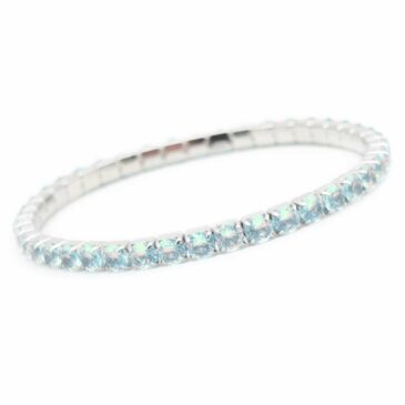 Bracciale elasticizzato in acciaio e zirconi Crystal AB