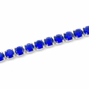 Bracciale morbido in acciaio e zirconi Crystal blue