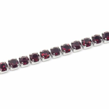 Bracciale morbido in acciaio e zirconi Crystal ruby