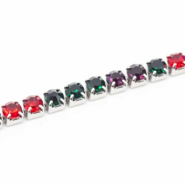 Bracciale morbido in acciaio e zirconi Crystal multi color