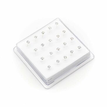 Nasini argento zirconi tondi crystal o assortiti 2,5 mm