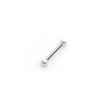 Piercing BARBELL 10 mm con palline effetto perla