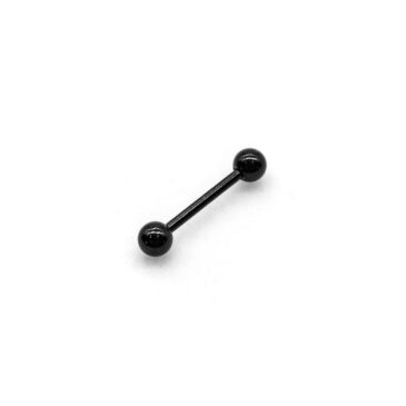 Piercing BARBELL LINGUA 16 mm anodizzato nero