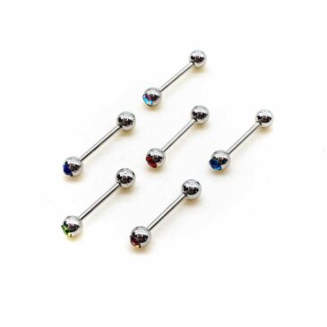 Piercing BARBELL LINGUA 16 mm con cristallo