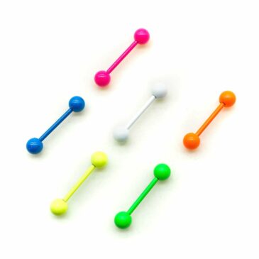 Piercing BARBELL LINGUA 16 mm verniciato fluo