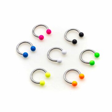 Piercing CIRCULAR 8 mm verniciato solo palline fluo