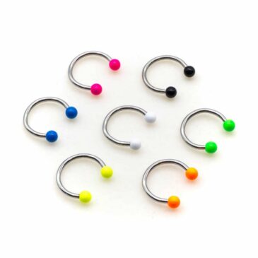 Piercing CIRCULAR 10 mm verniciato solo palline fluo